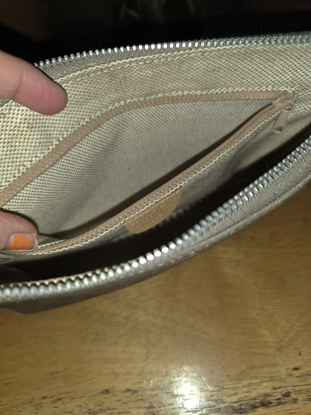 Dooney & Bourke Brown Monogram Shoulder Bag with Tan Trim